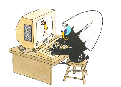 Gif animé Caliméro ordinateur